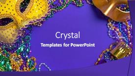  Presentation with colorful mardi gras - Slide deck consisting of colorful-mardi-gras-mask background and a royal blue colored foreground