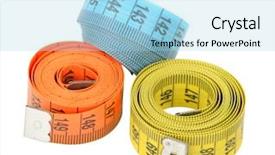  Presentation with measuring - Presentation theme enhanced with colorful measuring tapes background and a light blue colored foreground