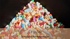  Presentation with drugs - Audience pleasing slide set consisting of colorful-medicines-drugs-arranged backdrop and a coral colored foreground