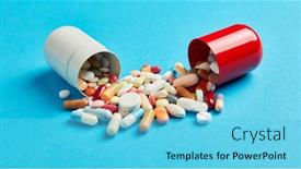  Presentation with medicines - Presentation featuring colorful-medicines-drugs background and a light blue colored foreground