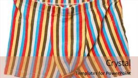  Presentation with boxers - Cool new slide deck with colorful men's boxers isolated on white background backdrop and a coral colored foreground