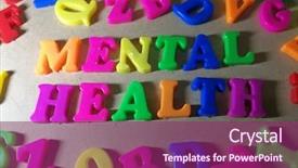  Presentation with mental health - Slide set enhanced with colorful mental health word background and a violet colored foreground