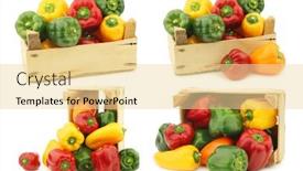  Presentation with capsicum - Colorful presentation theme enhanced with colorful-mix-of-paprika-s backdrop and a blonde colored foreground