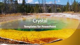  Presentation with hot spring - Colorful presentation design enhanced with colorful morning glory pool - famous backdrop and a coral colored foreground