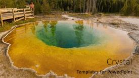  Presentation with yellowstone - Theme with colorful-morning-glory-pool-famous background and a  colored foreground