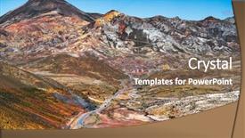  Presentation with mineral resources - Beautiful theme featuring colorful mountains full of mineral backdrop and a  colored foreground