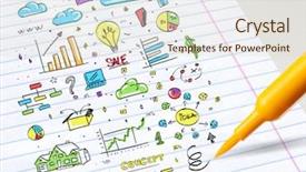  Presentation with serial killer colorful 3d teeth - Presentation theme featuring colorful multimedia and office staff background and a lemonade colored foreground