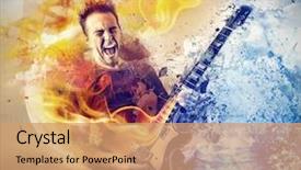  Presentation with colorful music - Amazing presentation design having colorful music backdrop and a coral colored foreground