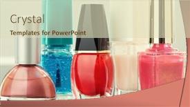  Presentation with nail - Beautiful PPT layouts featuring colorful nail polish in a row backdrop and a soft green colored foreground