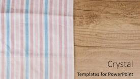  Presentation with table napkin - Cool new PPT theme with colorful-napkin-tablecloth-on-wooden backdrop and a coral colored foreground