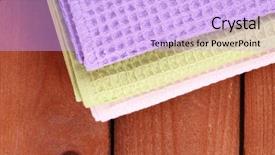  Presentation with napkins - PPT theme with colorful-napkins-on-wooden-table background and a lavender colored foreground