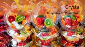  Presentation with fruit - Cool new slides with colorful natural fruit salad transparent backdrop and a red colored foreground
