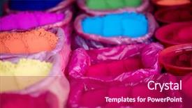  Presentation with street - Audience pleasing slide deck consisting of colorful natural rangoli powders backdrop and a violet colored foreground