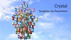  Presentation with boxes - Slide set consisting of colorful nesting boxes on blue background and a light blue colored foreground