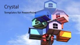  Presentation with boxes - Slides with colorful nesting boxes on blue background and a light blue colored foreground