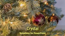  Presentation with christmas lights - PPT theme with colorful new year celebartion background glitter blue bauble - christmas lights and ornaments background and a  colored foreground