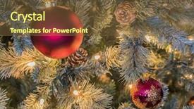  Presentation with christmas borders ornament border - Slide deck having colorful new year celebartion background glitter blue bauble - christmas lights and ornaments background and a  colored foreground