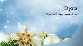  Presentation with power plug christmas - Audience pleasing PPT layouts consisting of colorful new year celebartion background glitter blue bauble - christmas backdrop and a sky blue colored foreground
