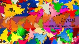  Presentation with christmas tree - PPT theme featuring colorful new year celebartion background glitter blue bauble - multicolored christmas tree shaped confetti background and a  colored foreground