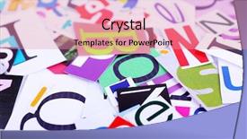  Presentation with colorful geometry - Cool new presentation with colorful newspaper letters as background backdrop and a coral colored foreground