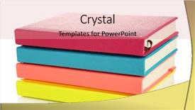  Presentation with colorful - Beautiful slide deck featuring colorful notebooks isolated on white backdrop and a coral colored foreground