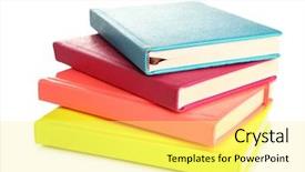  Presentation with white blank notebook silver - Colorful presentation enhanced with colorful notebooks isolated on white backdrop and a yellow colored foreground