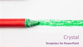  Presentation with pastel - Cool new slide set with colorful-of-pastel-chalk-pencil backdrop and a pink colored foreground