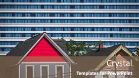  Presentation with old fashioned - Cool new PPT theme with colorful-old-fashioned-houses backdrop and a violet colored foreground