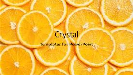  Presentation with odontology colorful 3d view - Presentation having colorful orange citrus fruit slices background and a gold colored foreground