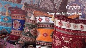  Presentation with pattern - Amazing slide set having colorful oriental pillows pile backdrop and a violet colored foreground