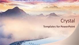  Presentation with mountains fantasy abstract nature landscape - Beautiful PPT theme featuring colorful overcast sky creative collage backdrop and a lemonade colored foreground