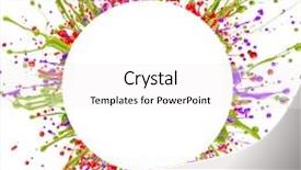  Presentation with splashing - Slide deck having colorful paint splashing isolated on white background and a white colored foreground