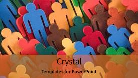  Presentation with colorful finger painted hands - Colorful slide set enhanced with colorful painted group of people backdrop and a red colored foreground