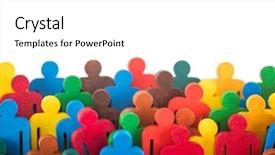  Presentation with colorful - Slide deck having colorful painted group of people background and a white colored foreground