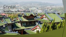  Presentation with taiwan - Presentation theme with colorful-palace-roofs-in-baohu background and a lemonade colored foreground