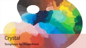  Presentation with paint brush - Amazing presentation theme having colorful palette backdrop and a red colored foreground