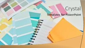  Presentation with design - Beautiful slides featuring colorful-paper-and-materials backdrop and a light gray colored foreground