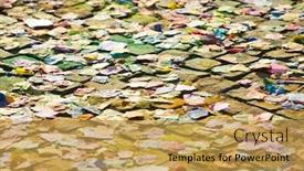  Presentation with colorful celebration - Cool new PPT layouts with colorful paper confetti on the ground after celebration backdrop and a yellow colored foreground