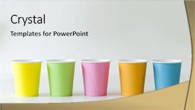  Presentation with paper quilling colorful paper flowers - Beautiful presentation theme featuring colorful paper cup backdrop and a white colored foreground