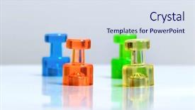  Presentation with magnet - Beautiful PPT theme featuring colorful paper magnet holders backdrop and a sky blue colored foreground