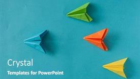  Presentation with business competition - Presentation featuring colorful-paper-plane-on-blue background and a teal colored foreground