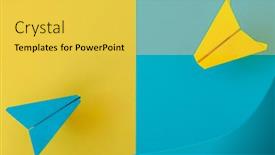  Presentation with copy space leadership - Colorful presentation theme enhanced with colorful-paper-plane-on-paper backdrop and a yellow colored foreground