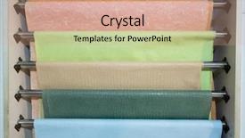  Presentation with hang - PPT theme with colorful paper sheet hang background and a coral colored foreground