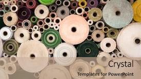  Presentation with shape - Audience pleasing theme consisting of colorful paper sheet in circle backdrop and a coral colored foreground