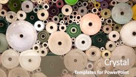  Presentation with paper quilling colorful paper flowers - PPT layouts featuring colorful paper sheet in circle background and a coral colored foreground