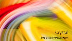  Presentation with paper quilling colorful paper flowers - Audience pleasing presentation design consisting of colorful paper strips in motion backdrop and a yellow colored foreground