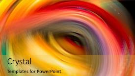  Presentation with motion - Slide deck having colorful paper strips in motion background and a gold colored foreground