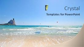  Presentation with glider - Slide deck with colorful para-glider over the sea background and a light blue colored foreground