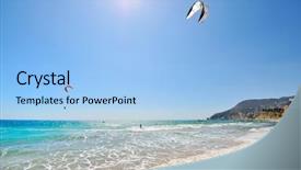  Presentation with glider - Theme featuring colorful para-glider over the sea background and a light blue colored foreground