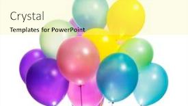  Presentation with balloons - PPT theme featuring colorful-party-balloons-isolated background and a blonde colored foreground